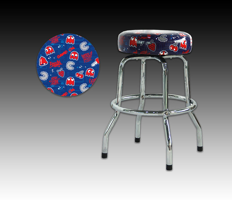 PACMAN BLUE BARSTOOL 19" CHROME